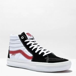Vans Men's Black and White High-Top Sneakers